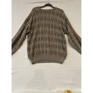 Vintage 90s Louis Roth Textured Stripe Sweater Cosby Coogi Style L Grandpa Multi